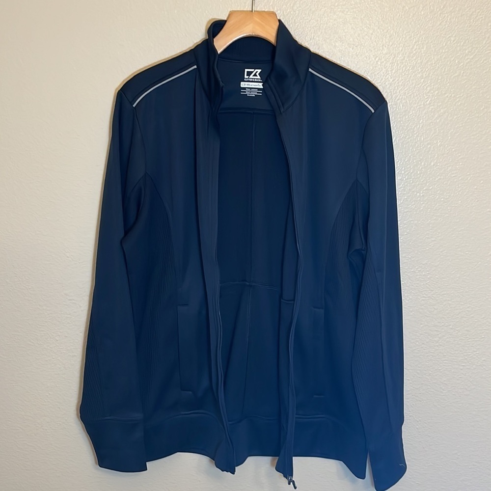 Cutter & Buck Navy CB WeatherTec Zipper Jacket Sweatshirt - Picture 9 of 11